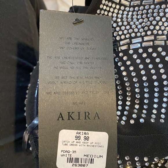 Strapless midi dress with rhinestones - Picture 3 of 3